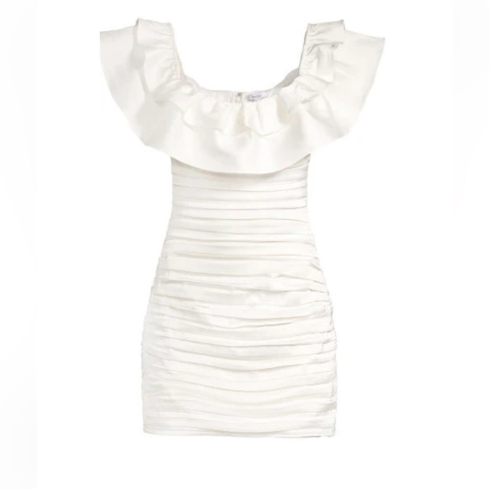 SAU LEE Women's Sara Ruffled Neckline Minidress, White, size 0, $550